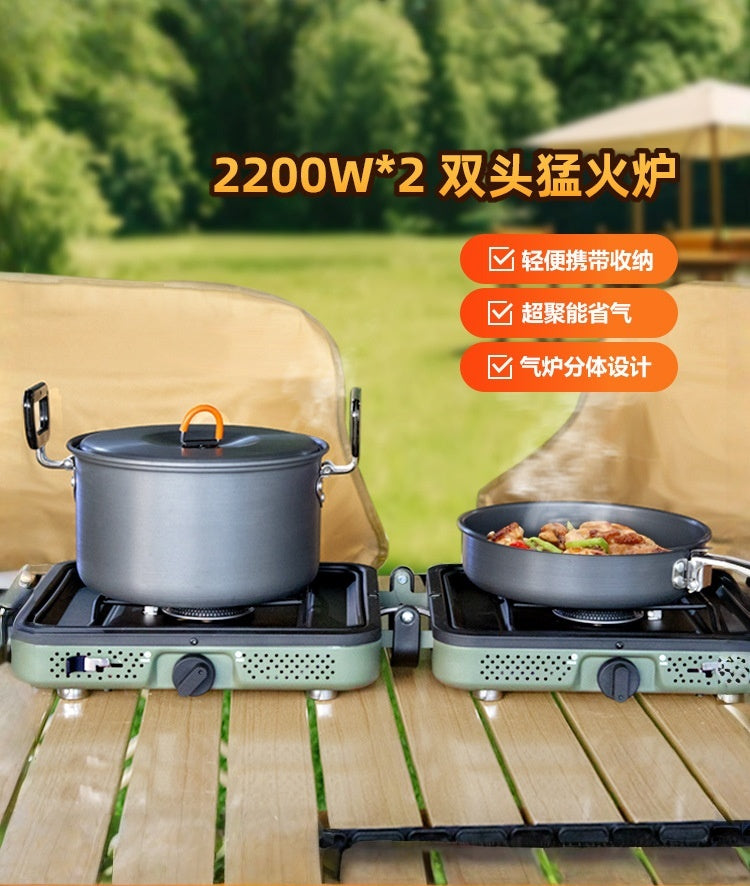 Portable  double  head  folding  gas  stove YCY01 Army Green