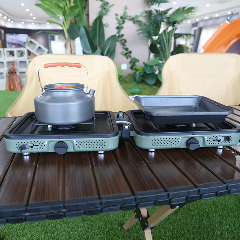 Portable  double  head  folding  gas  stove YCY01  Black
